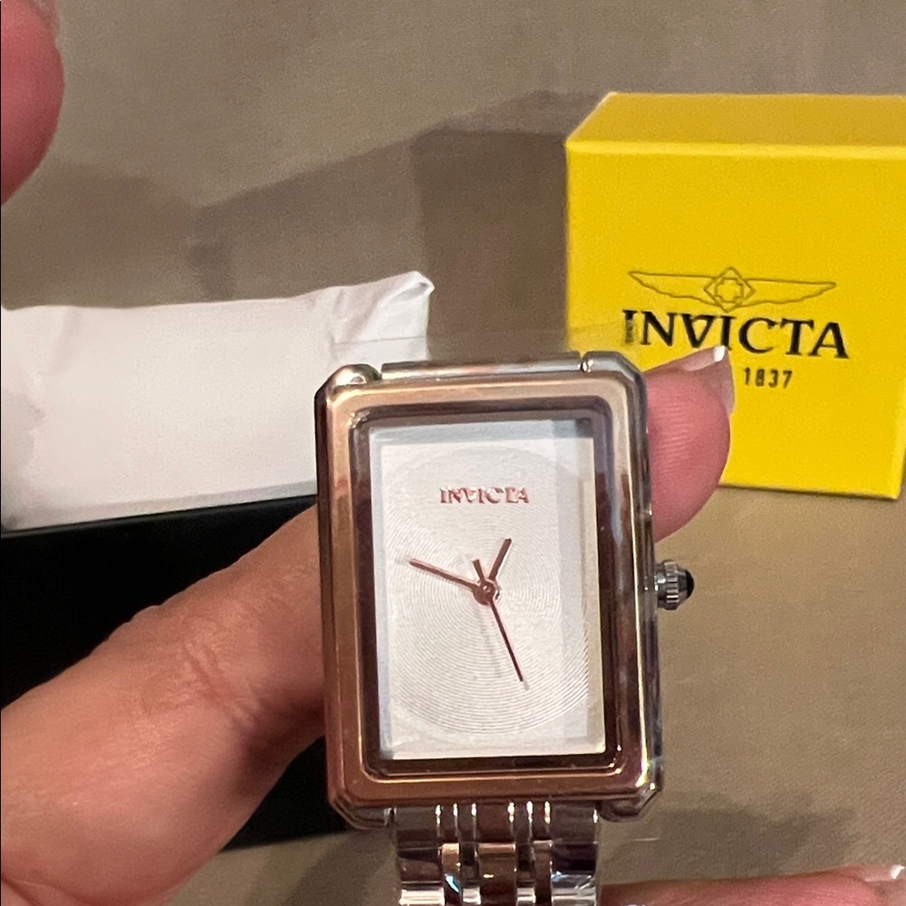 Invicta Wildflower Princess Rose Gold & Silver Rectangular Watch NWT - Picture 5 of 6